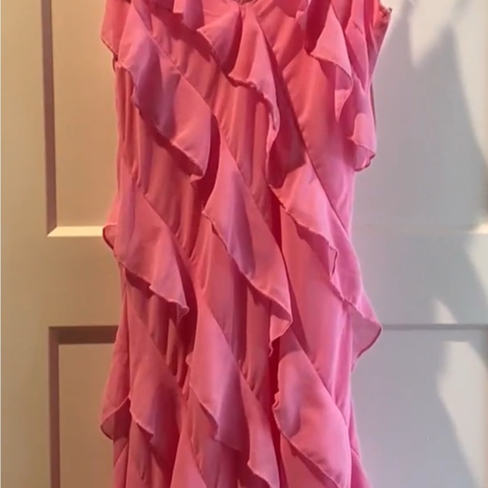 Fashion nova Elegant Pink Ruffled Maxi Dress size medium - Picture 5 of 5